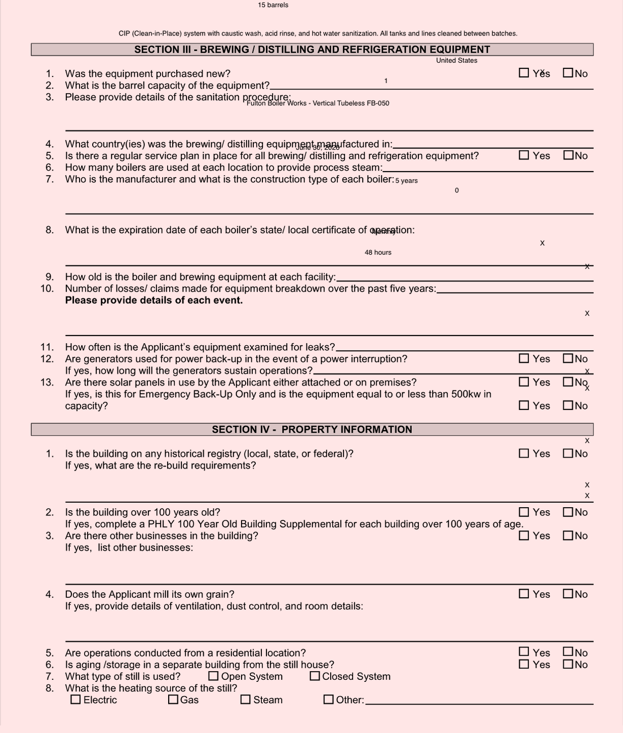 Poor quality form fill