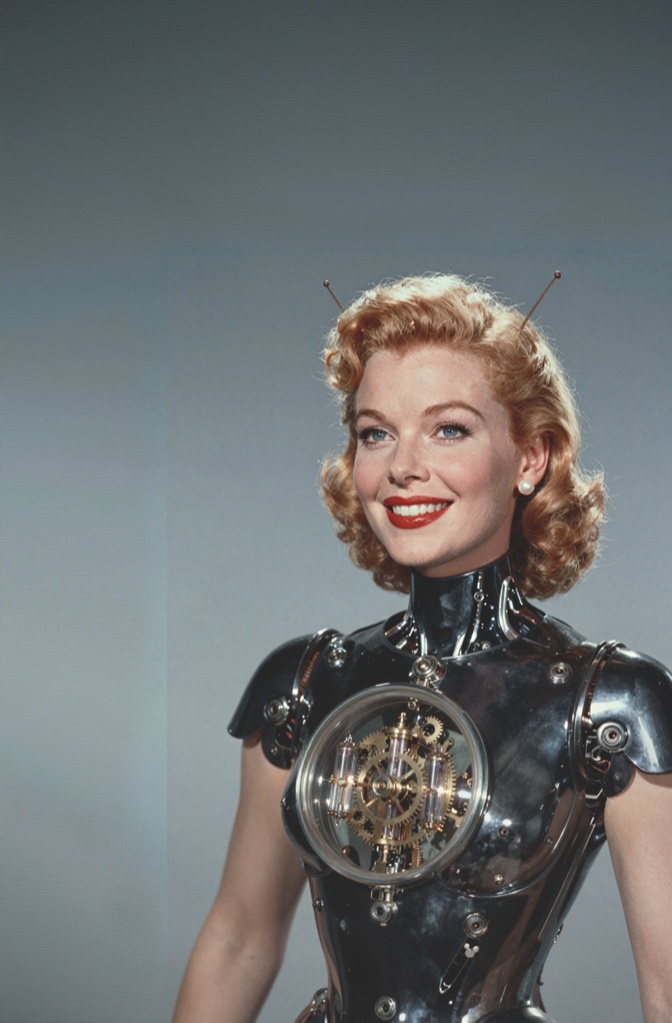 RobotLady, a retro robot woman used as sample artwork